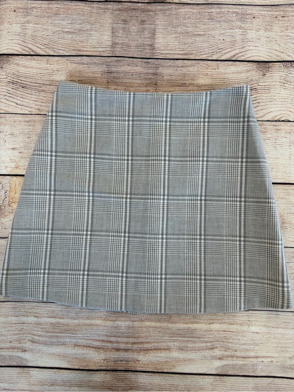 Wilfred Gray Plaid Mini Skirt - Small